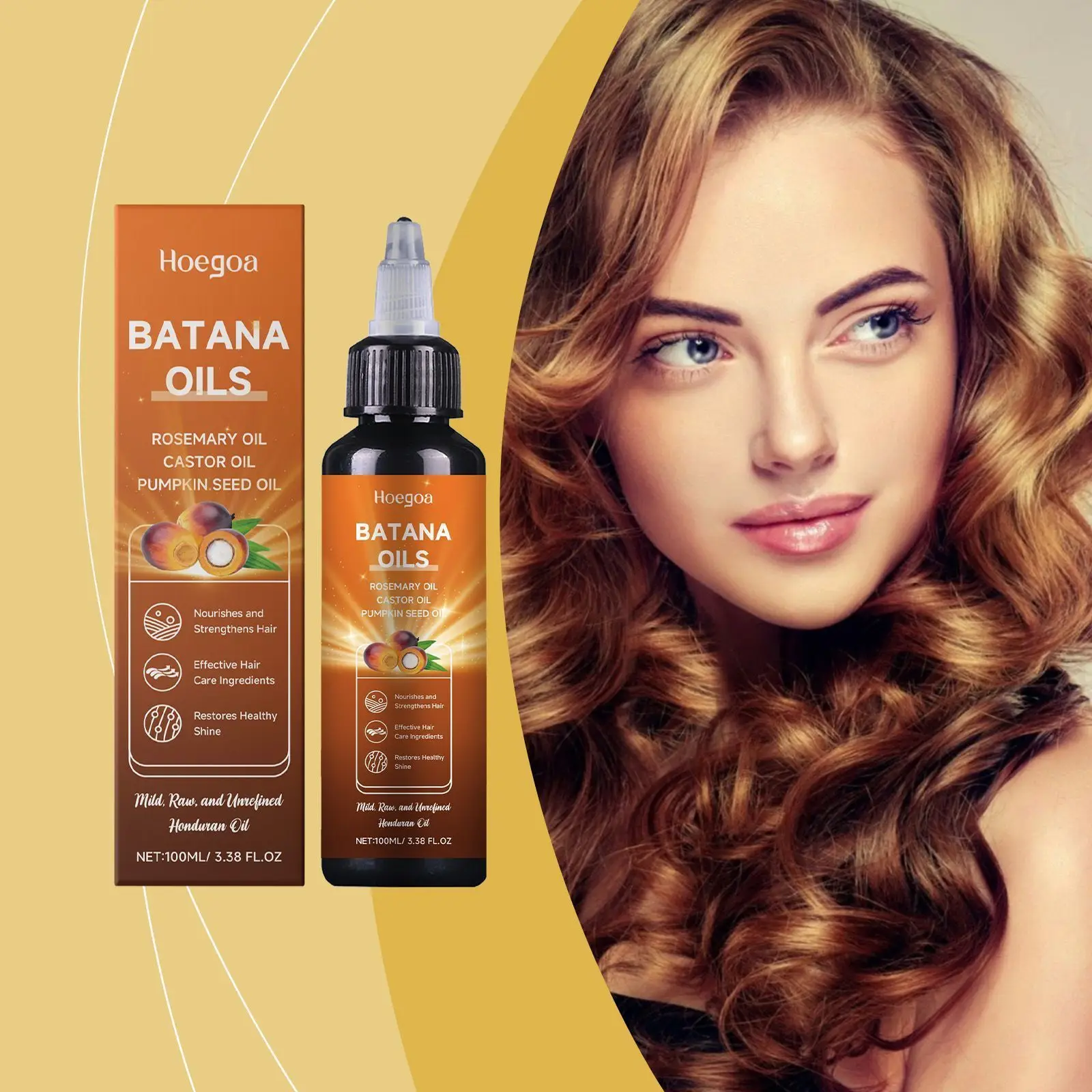 HOEGOA Batana Hair Oil Mask Nourish Follicles Soft Strong Silky Hair Treatment Normal Hair