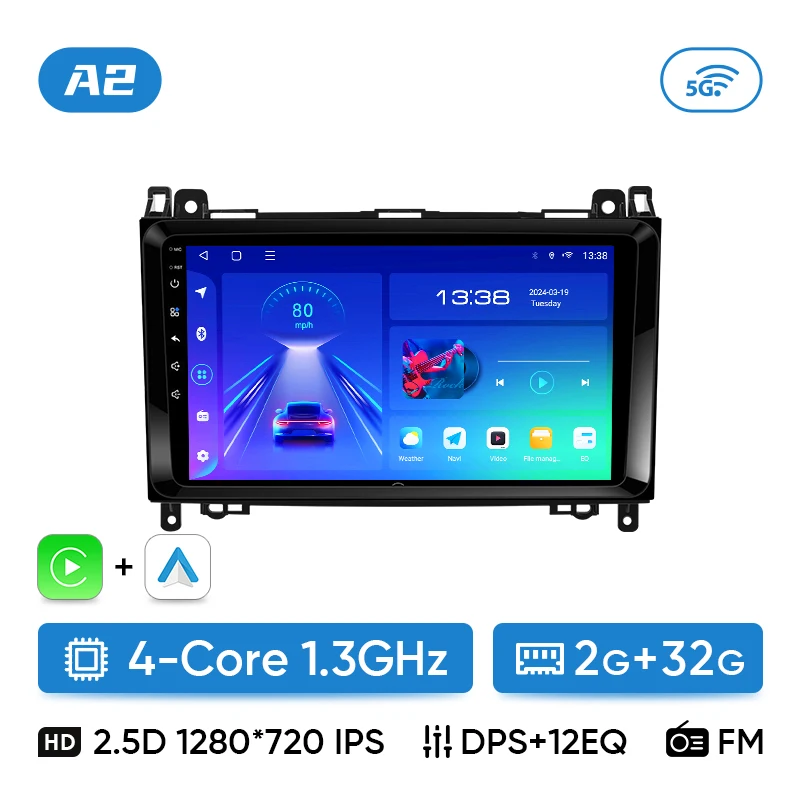 Ainavi Autoradio Voor Mercedes Benz B200 W169 W245 Viano Vito W639 Sprinter W906 Draadloze Carplay Android Auto Multimedia Speler