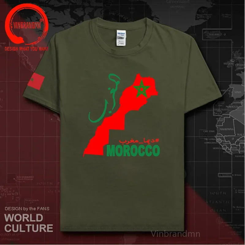 MA Morocco Flag Map Graphic T Shirt Men Clothing 3D Print Moroccan Spirit Totem Emblem Tee Shirt Homme 2024 T-shirt Gym Tops Tee