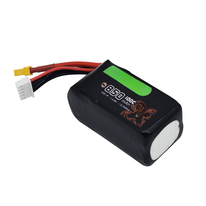 For RC Helicopter Quadcopter FPV Racing Drone Parts 100C 850mAh 14.8V 4S Lipo Battery With XT30/XT60 Plug