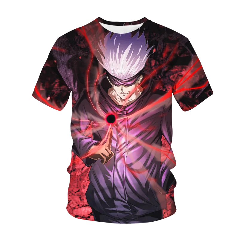 

Latest Jujutsu Kaisen 3D Printing Casual T-shirt Popular Classic Anime Men's Fashion Harajuku Top T-shirt Gojo Satoru T-shirt