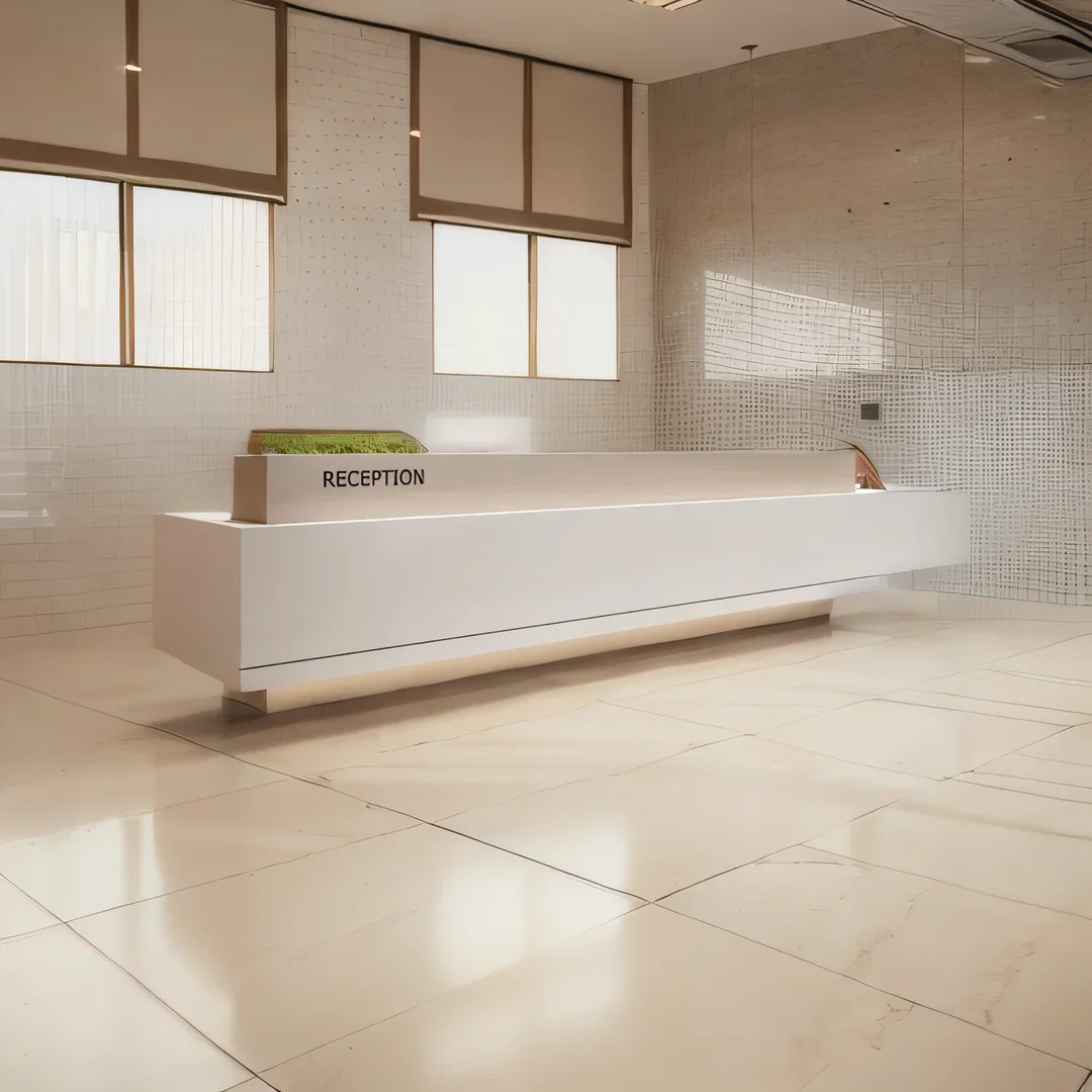 

Beauty Center Reception Bank Salon Desk Spa Furniture Irregular Workshop Dhome Counter Corner Office Escritorio Home Bureau