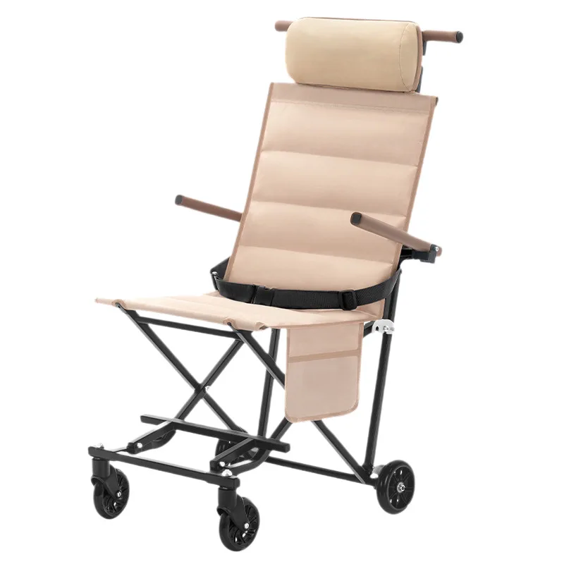 folding-wheeled-reclining-chair-camping-wagon-lightweight-portable-mobility-push-trolley-multifunctional-elderly-outdoor-travel