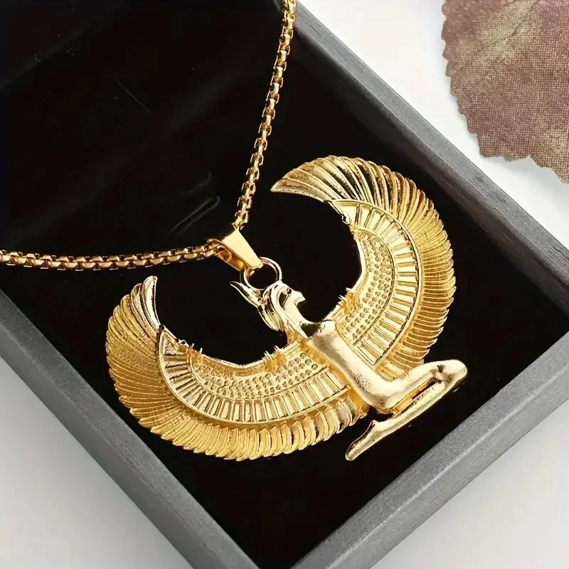 Ancient Egyptian Wings of Isis Pendant Necklace for Men and Women Fashion Amulet Jewelry Accessories Gift