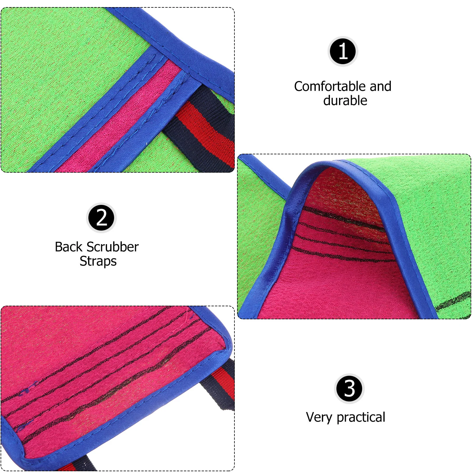 

2pcs Exfoliating Bath Towel Long Shower Scrubber For Body Cleaning Deep Cleansing Skin Care Tool Back Scrubbing Towel Practical