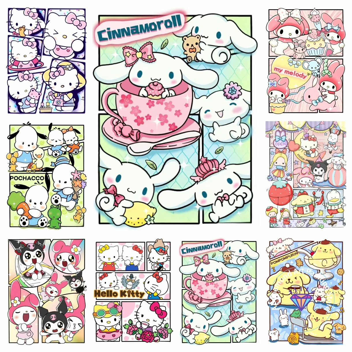 

Kuromi My Melody Cartoon Cinnamoroll Diamond Painting Kit 5D DIY Diamond Cross Stitch Handmade Art Gift Crafts Home Decor Gift