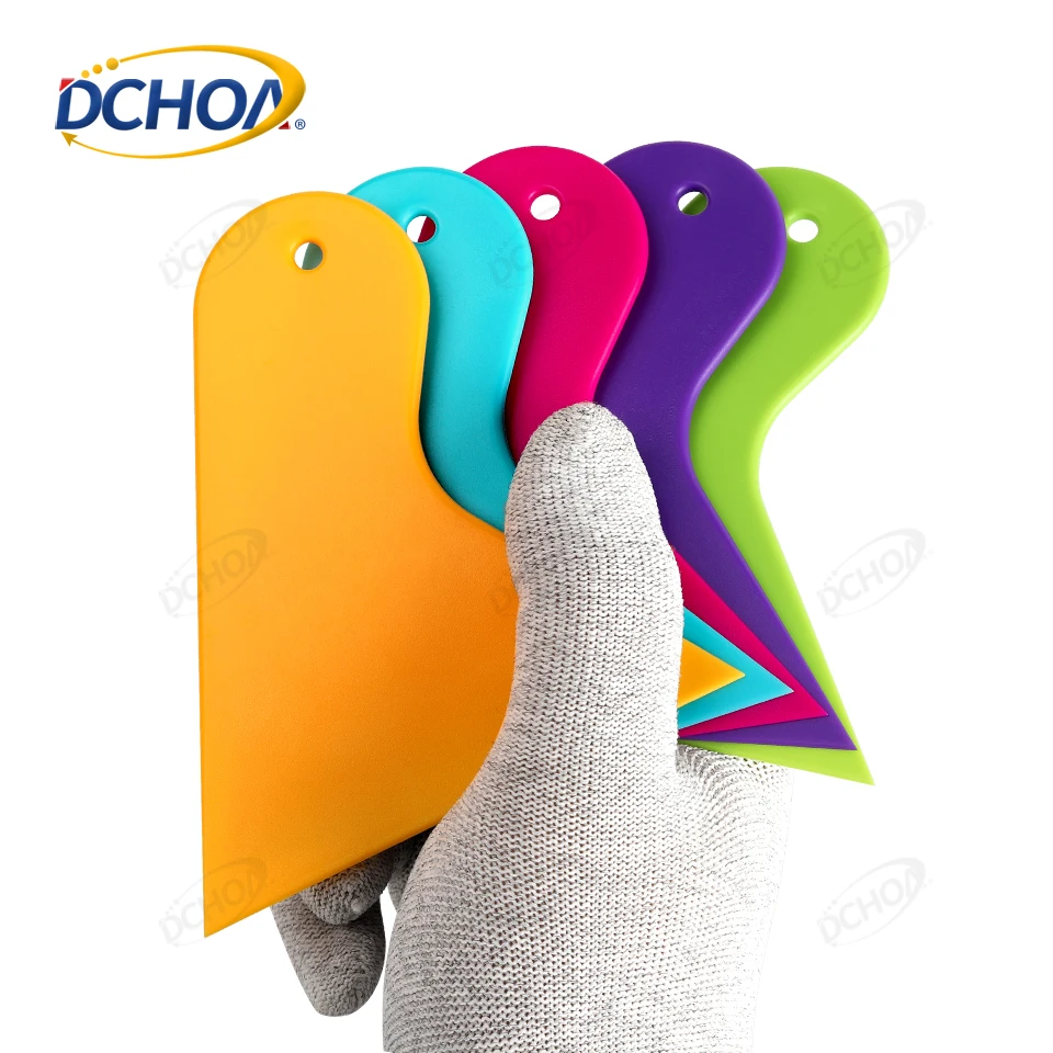 DCHOA Plastic Razor Scraper Car Detailing Vinyl Wrap Tool Corner Scraper for Glass Water Removal Sticker Decal Film Installation
