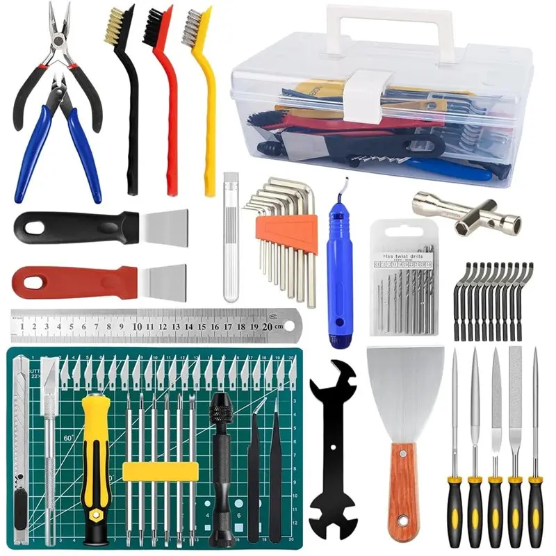 GOOD-Pliers, Files, Tweezers, Carving Knife, Cleaning Needles, Keys, Wrench- 3D Printer Tool Kit& Accessories For 3D Printing