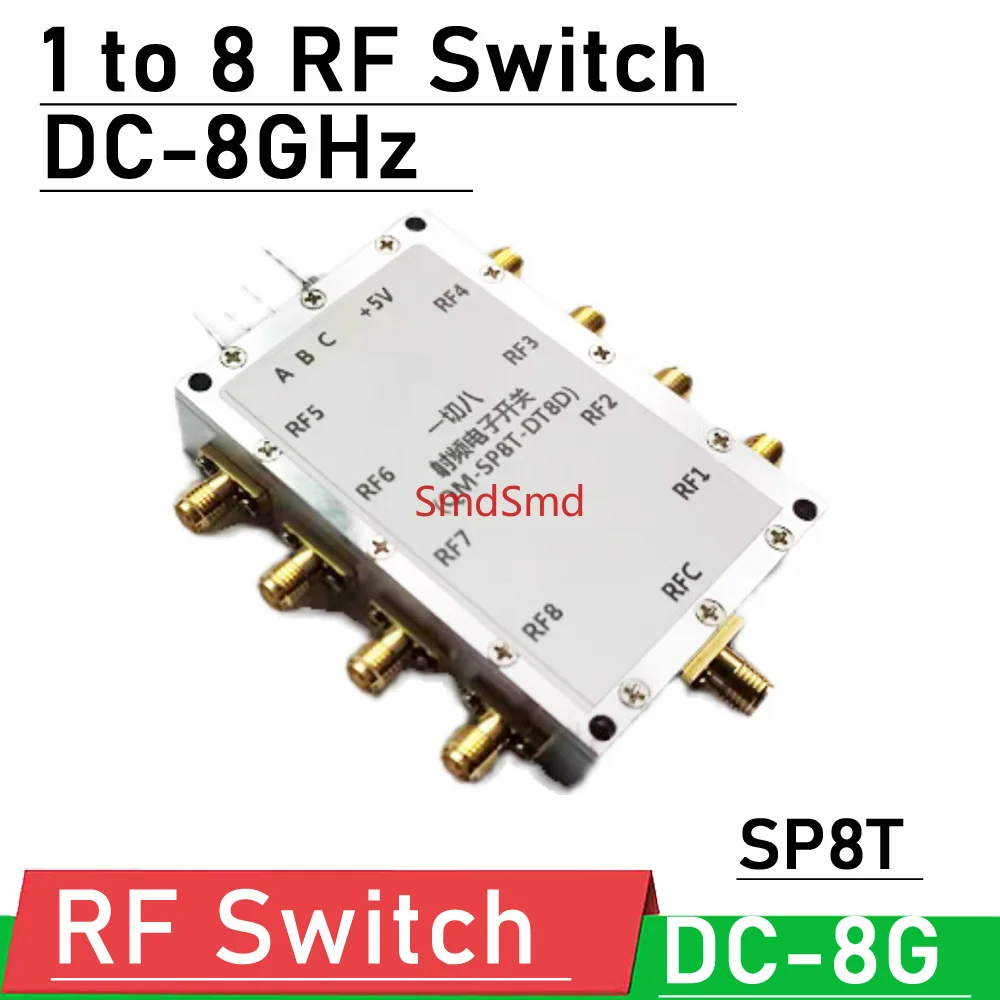 SP8T RF Switch DC-8GHz HMC321 1 to 8 Single Pole Eight Throw RF Switch Control microwave signal channel