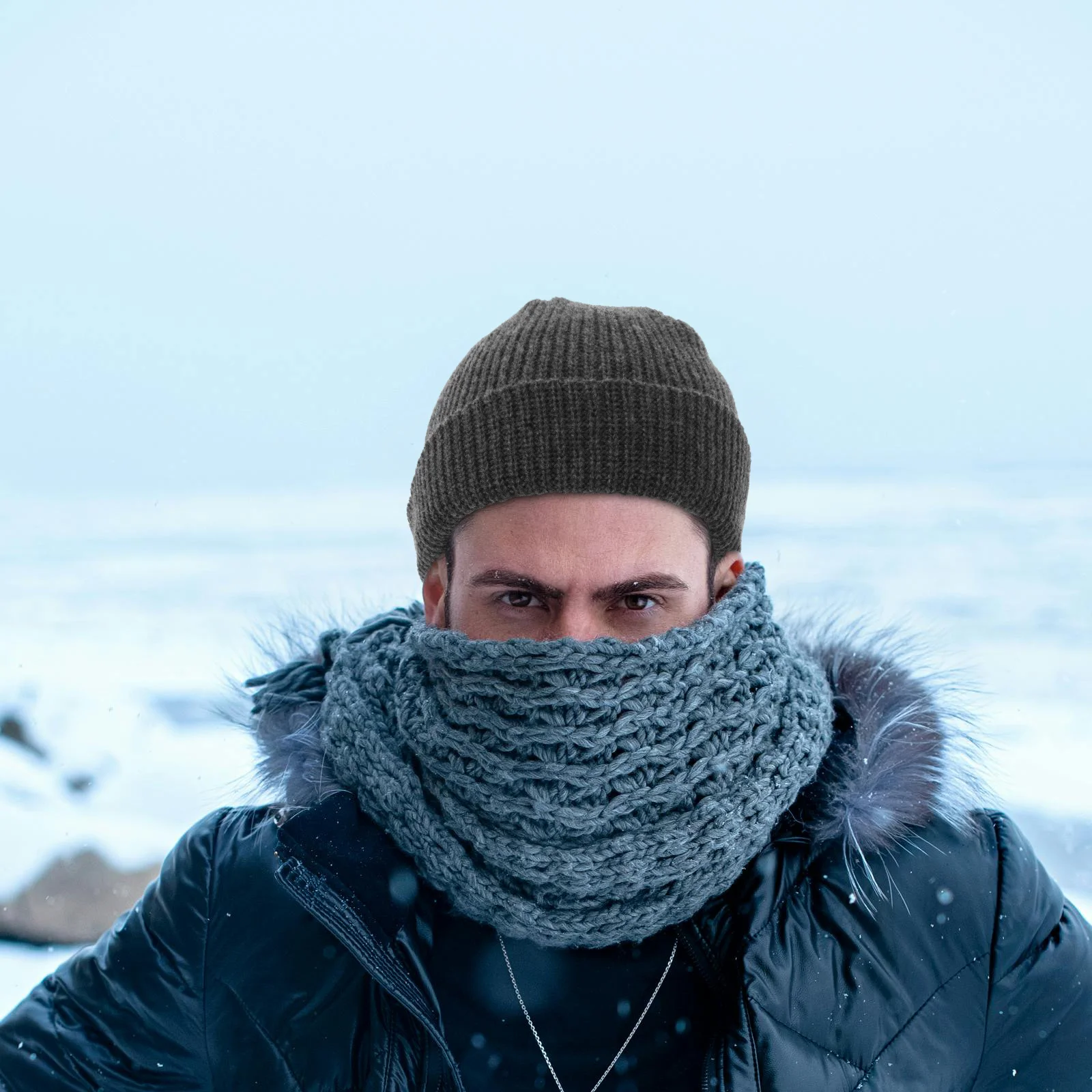 

Unisex Warm Fisherman Beanie Knitted Winter Hat Soft Cold Weather Cap Rolled Edge Brimless Stylish Outdoor Accessory