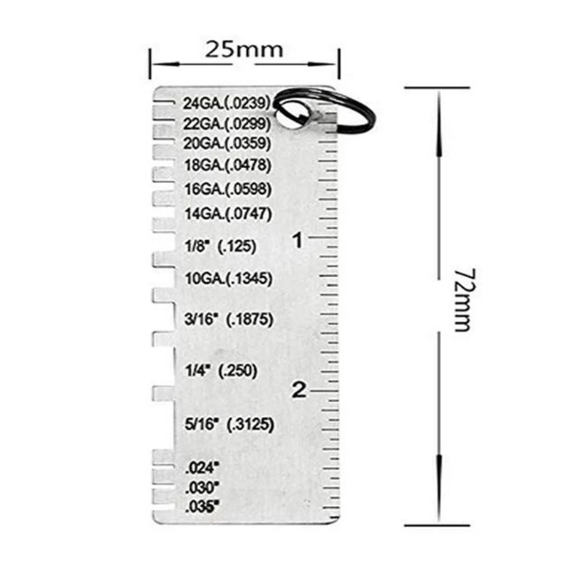 2 Pack Steel Welding Gauge Welding Gauge Inspection Tool Wire Sizes Thickness Gauge