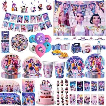 Girls Theme Birthday Party Decorations Set Balloon Tableware Cups Plates Napkin Cake…