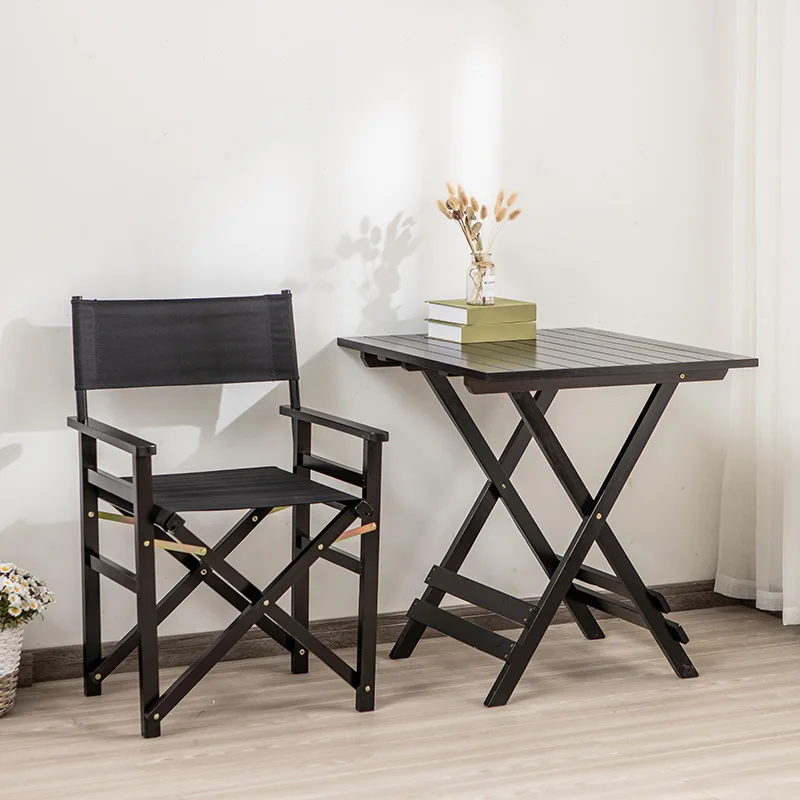Modern Foldable Chinese Hardwood Garden Table And Chair Set For Balcony Small Space Leisure Sightseeing Comfortable Relaxation