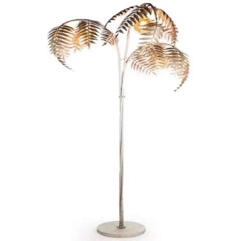 

American style living room, bedroom, clothing store, creative design, wrought iron palm leaf sofa, high-end light luxury retro f