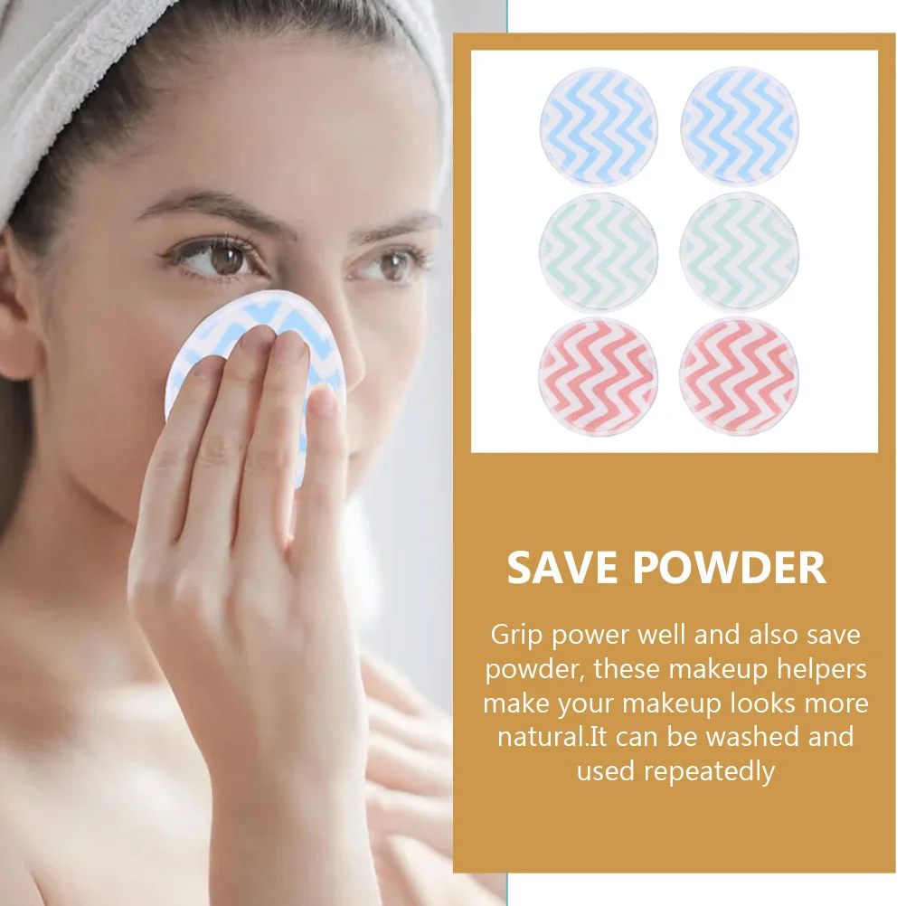 

6pcs Makeup Rounded Face Washing Pad Soft Comfortable Powder Applicator For Natural Finish Cosmetics Sponge