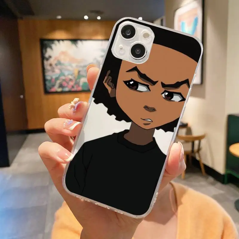 Huey Freeman Boondocks Phone Case For Iphone 7 8 Plus X Xr Xs 11 12 13 Se2020 Mini Mobile Iphones 14 Pro Max Case