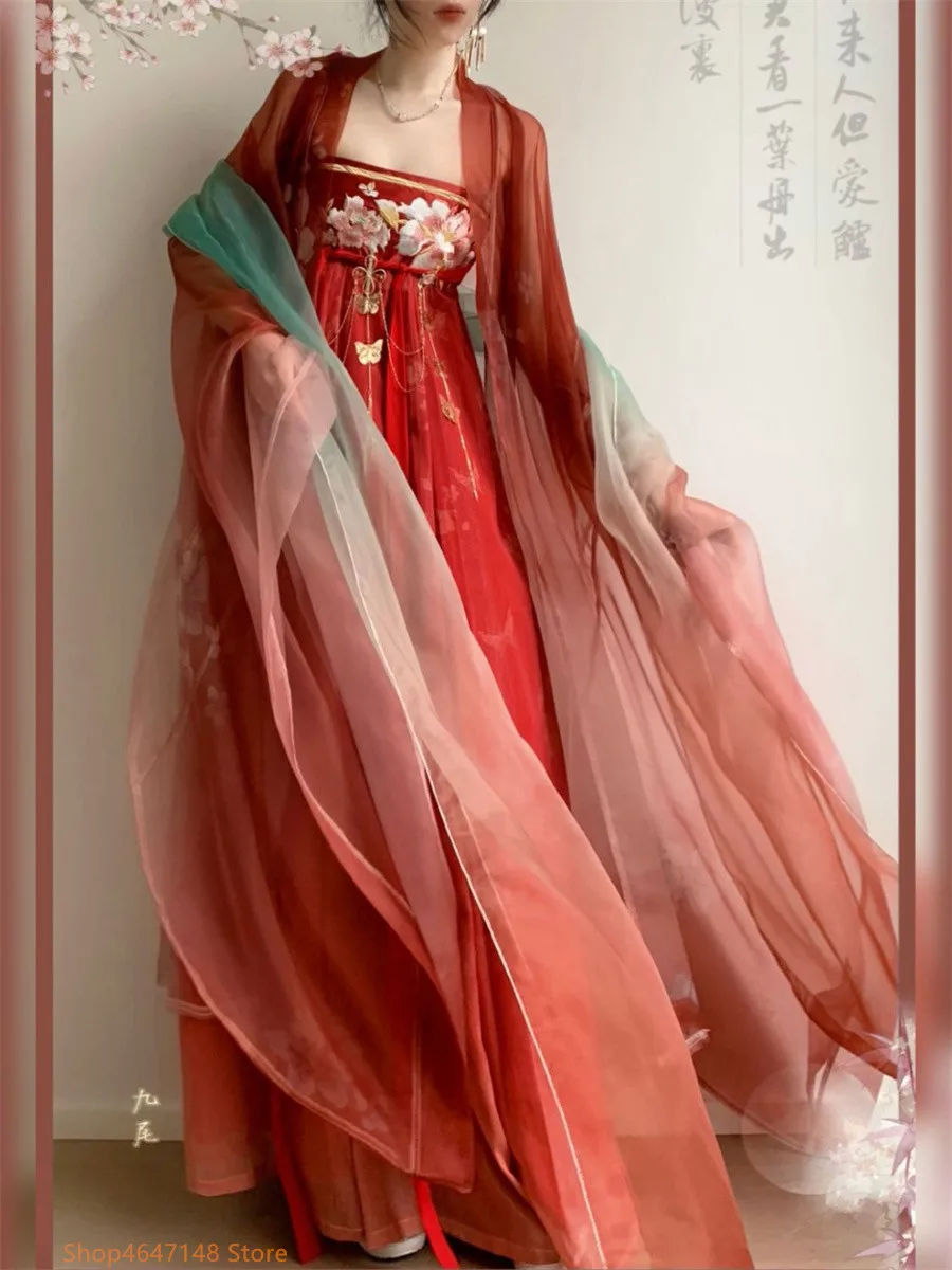 Red color Traditional Chinese Clothing Han Dynasty Hanfu Women Chinese Ancient Clothes Carnival Cosplay Costumes Women