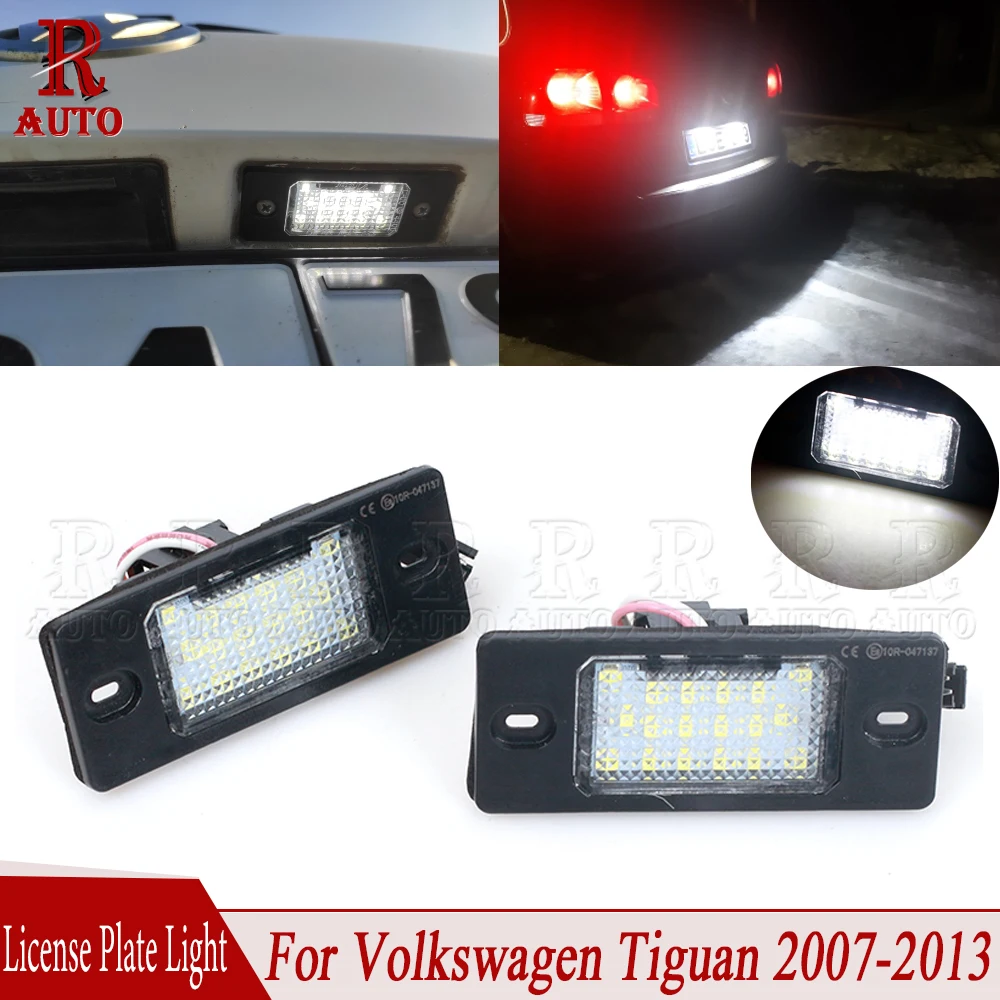 R-Auto 2PCS Car Rear 18 LED Error Free Number License Plate Light Car Accessories For VW Touareg Tiguan Golf 5 Passat B5