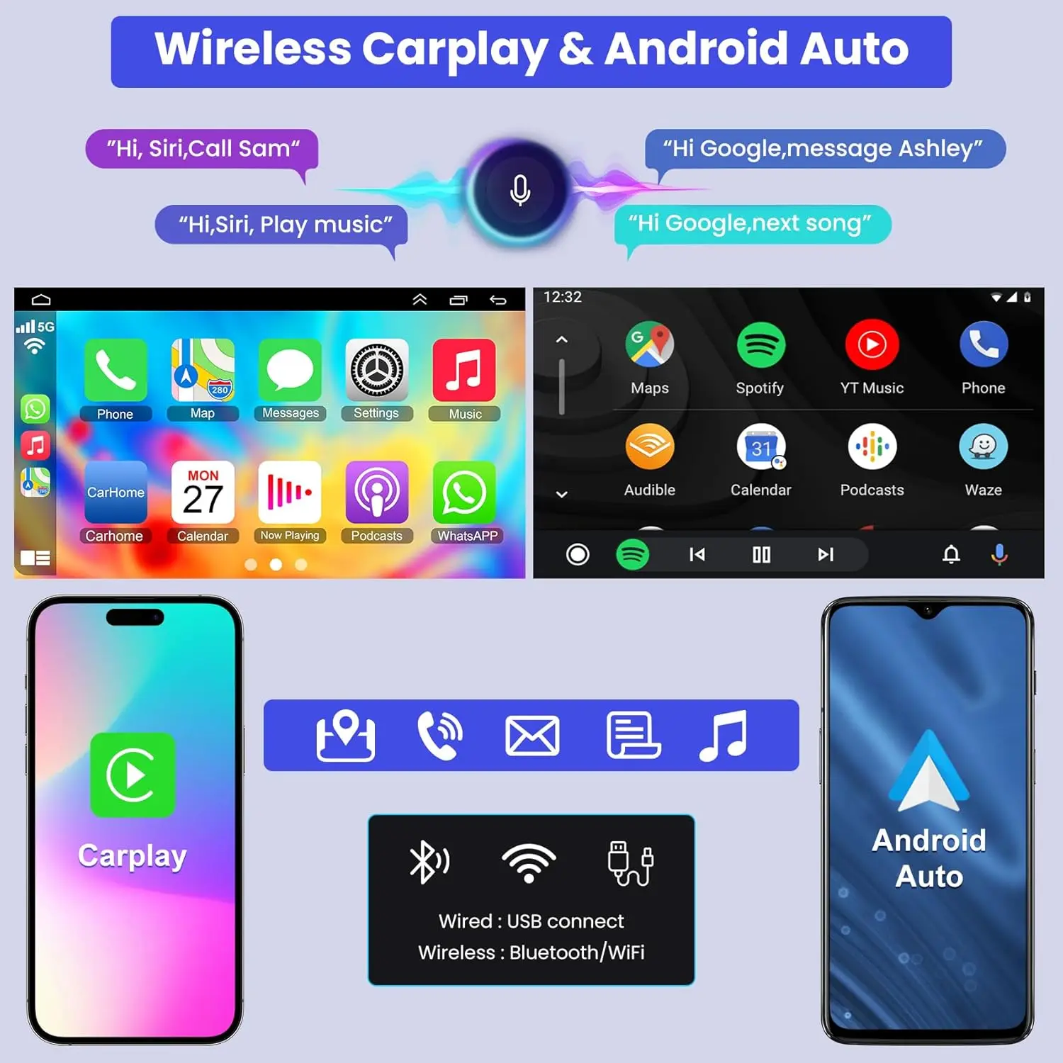 راديو سيارة لنيسان فيرسا 2015-2019 أندرويد 13 10.1 بوصة ستيريو سيارة بشاشة تعمل باللمس مع CarPlay اللاسلكي، Android Auto، GPS، FM، خلفي #3