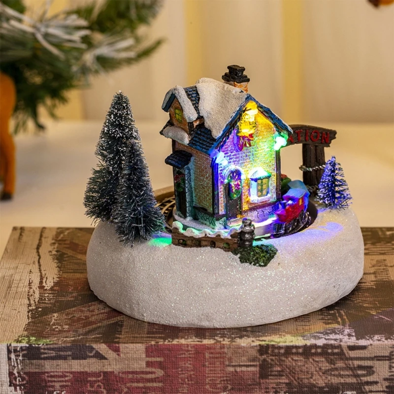 Christmas Snow House Figurine Desktop Children's Day Wedding Birthday Party