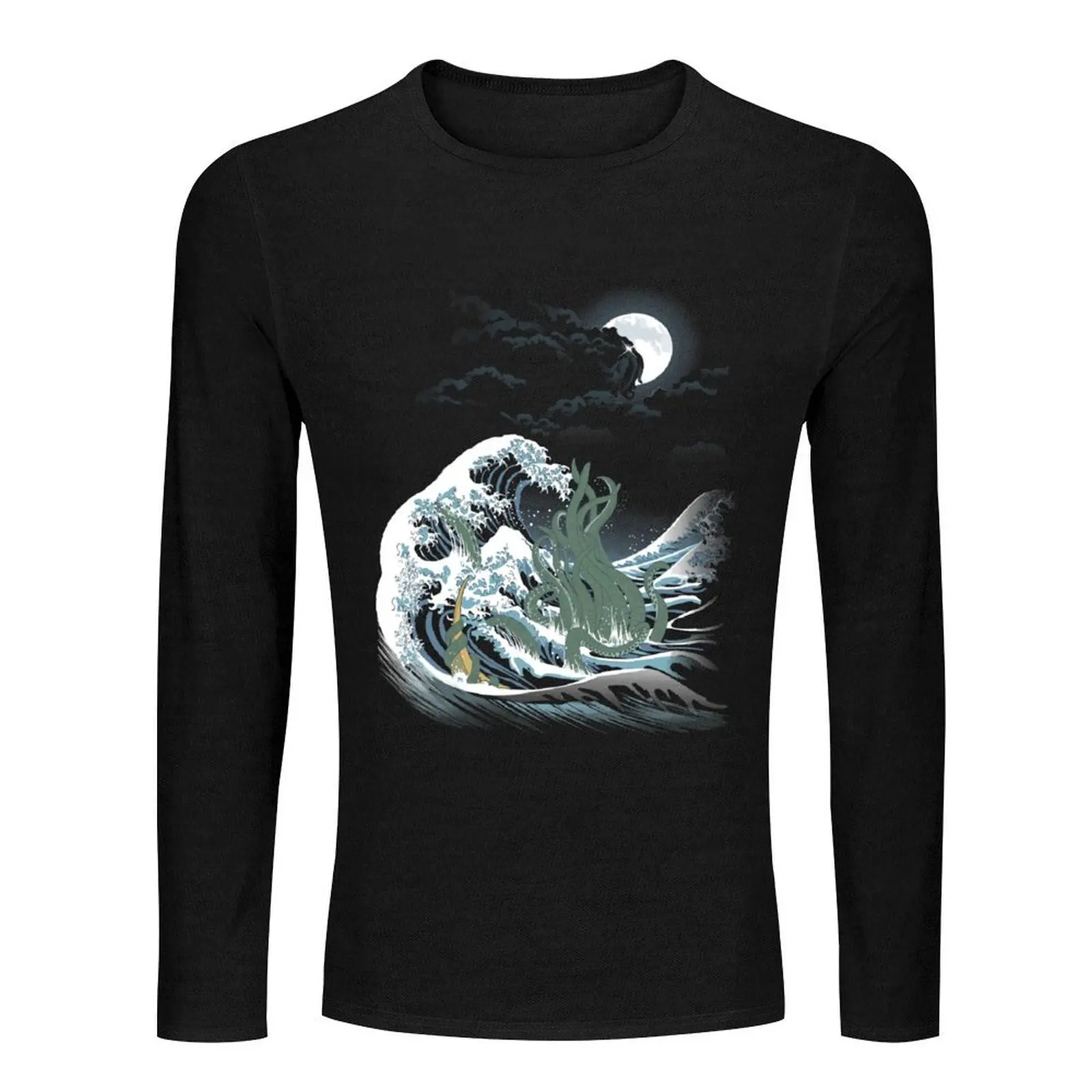 The Wave Off R'lyeh Long T-Shirt Oversized t-shirt vintage t shirt kawaii clothes men clothes