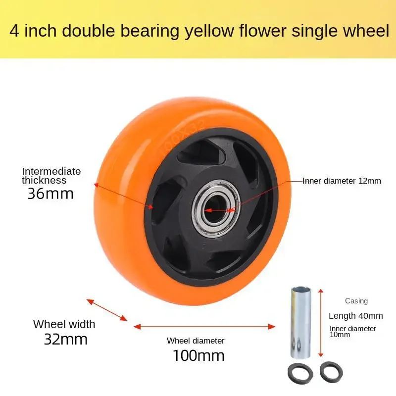 4 Pcs 3/4/5 Inch Heavy Duty Single Wheel - Double Ball Bearings, Smooth Rolling & Wear-resistant Trolley Caster