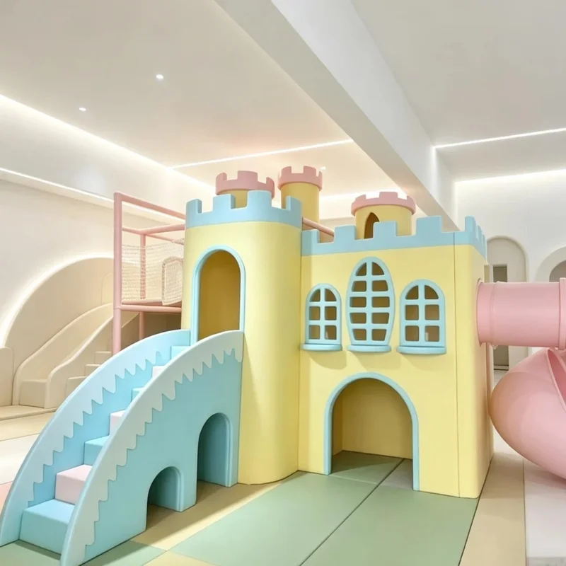 Soft Play House Castle Indoor Playground Toddler Crawl Slide Role Play Equipment Cafe Daycare Mall Party Commercial Kids