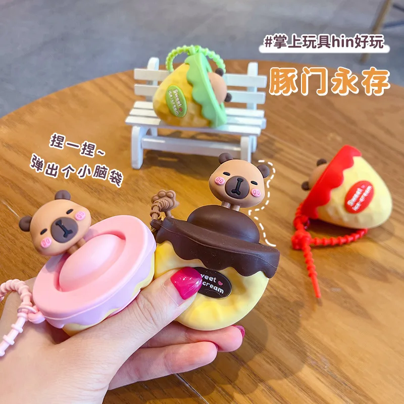 

Экструдерный брелок с капибарой, кулон, Portachiavi, декомпрессия, украшение для сумки Kapibala, маленький рождественский подарок, игрушки для детей, мода