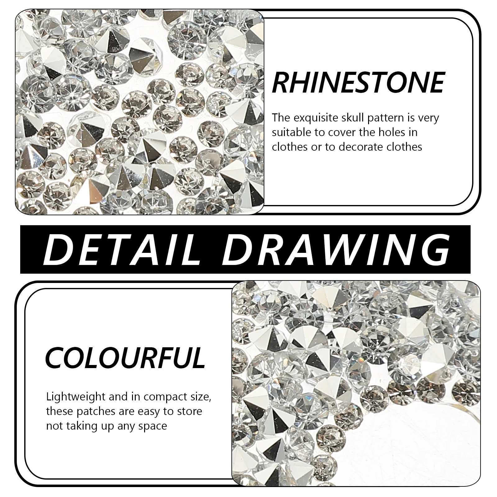 

5Pcs Skull Design Iron-on Patch for Fabric Garment Repair Decorative Back Patch for Jackets Backpacks and Books