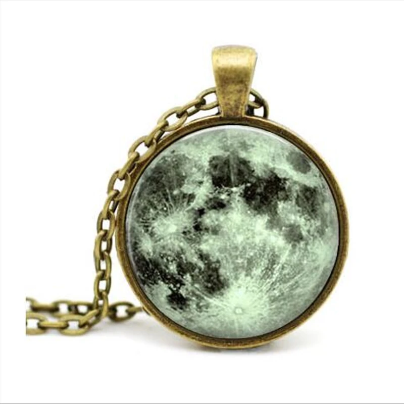 wholesale Nebula Full Moon Space Pendant ,Astronomy Geek Jewelry,Moon Space Pendant Galaxy Necklace Space Necklace A-041-1 HZ1