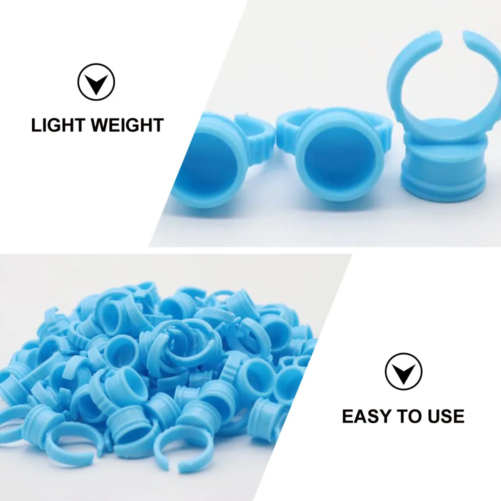 

200pcs Pigment Ring Cup For Eyelash Glue Ink Holder Adjustable Finger Ring Tattoo Accessories Beauty Salon Supplies Makeup Tools