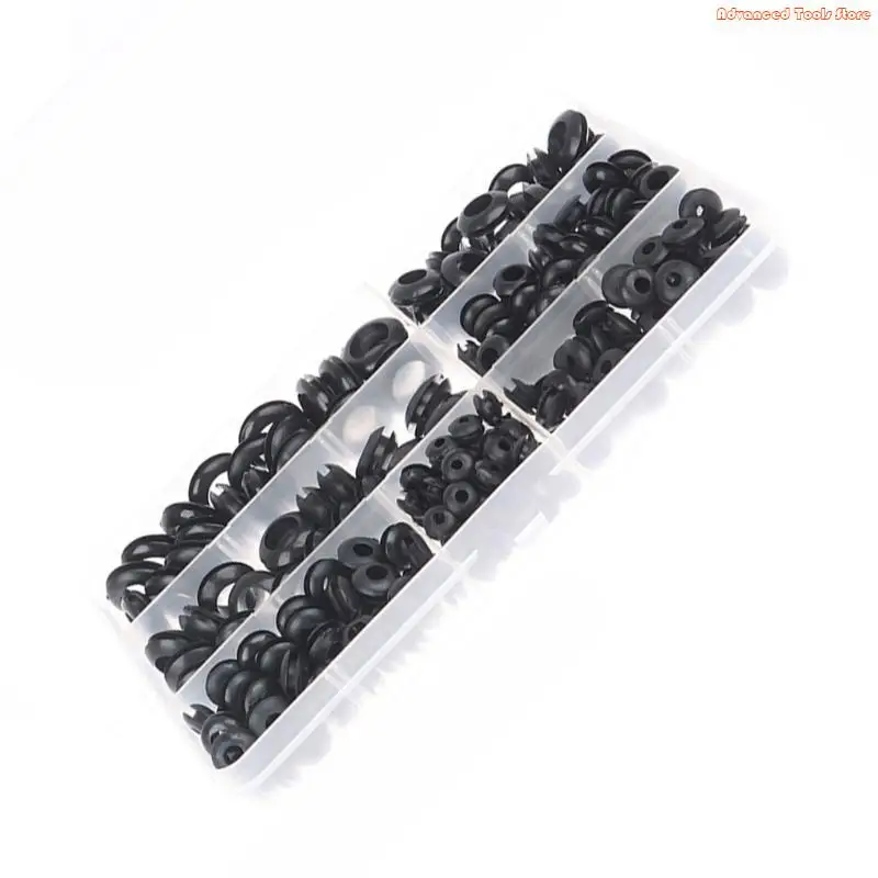 260Pcs Rubber Grommets Conductors Wiring Gasket Rings Grommets Assortment for Protecting Cable Wire Plugs W91B