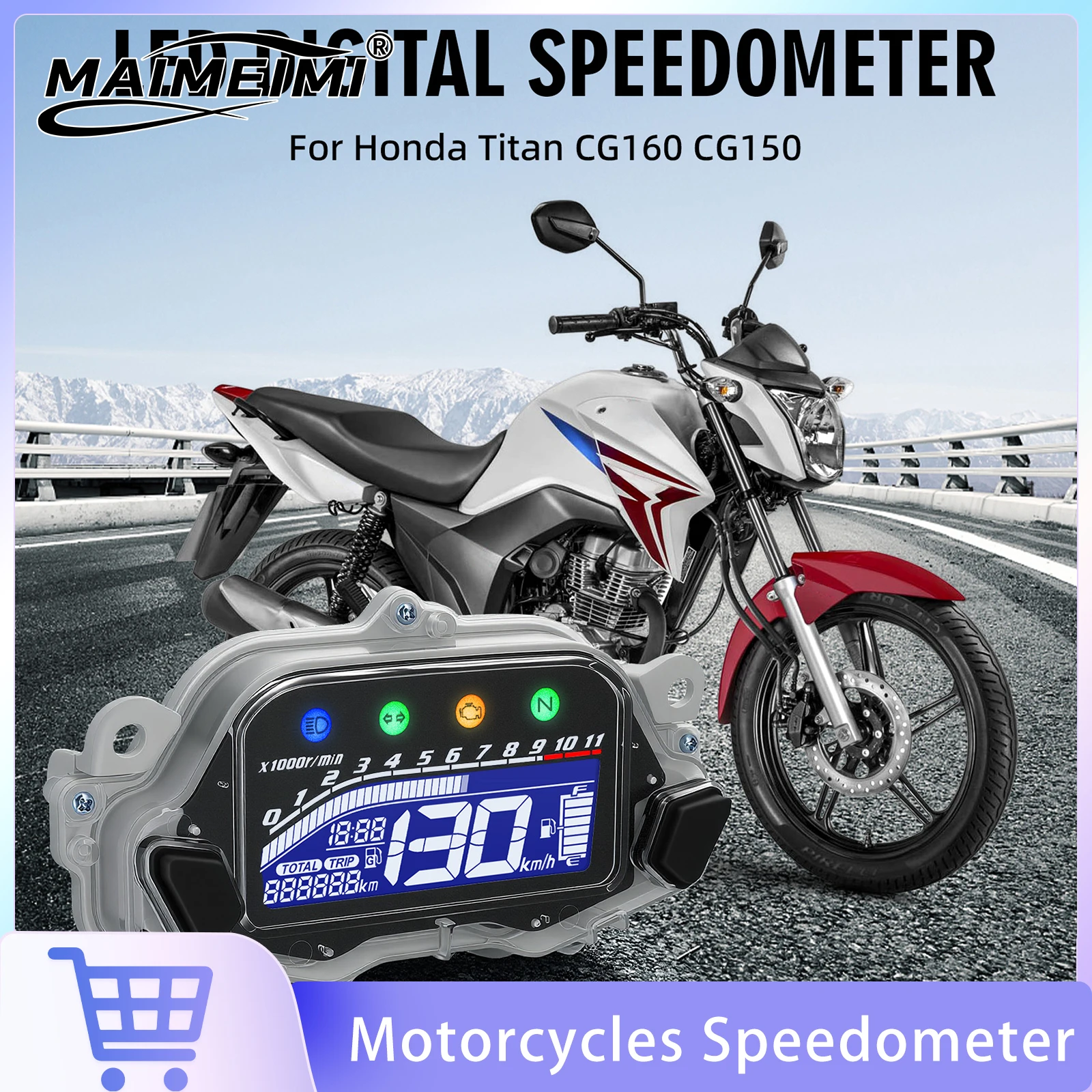Multi-function Digital Motorcycle Speedometer LCD Instrument For Honda Titan CG160 CG150 Tachometer Fuel Level Meter Dashboard