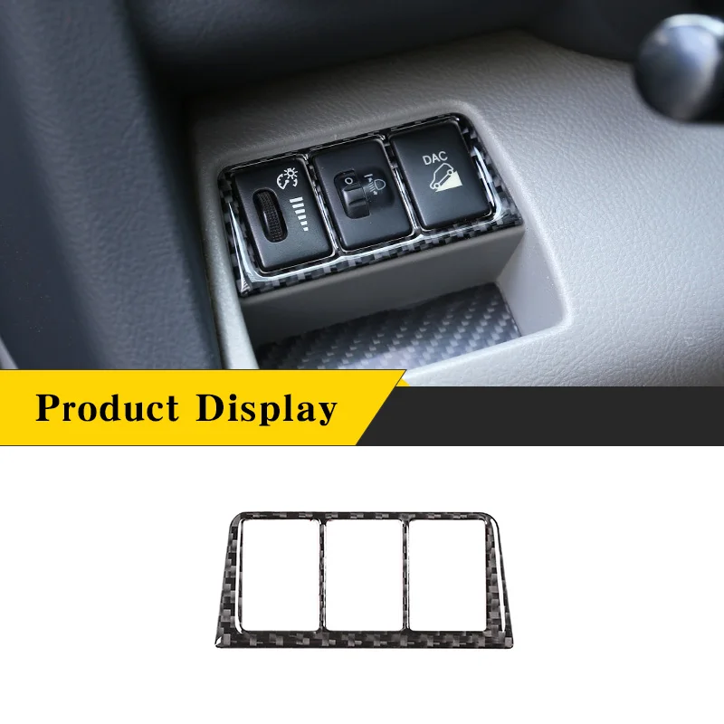 For Toyota RAV4 2006-2012 Real Carbon Fiber (Soft)  Car Headlight Control Switch Button&Card Box Gasket Panel Car Accessories