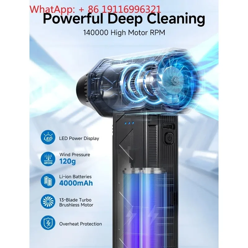 2026 NEW Black Super Long Battery Life Air Blower, Turbofan, Brushless Motor For Detail Processing Equipment, Snow BlowerDryer