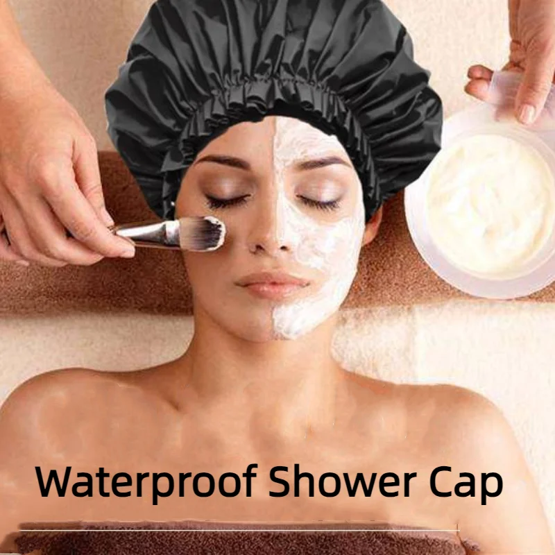 Extra Large Waterproof Shower Cap Women Men Long Hair Bath Cap for Bathing Cooking Baking Cleaning Makeup Protection Hair