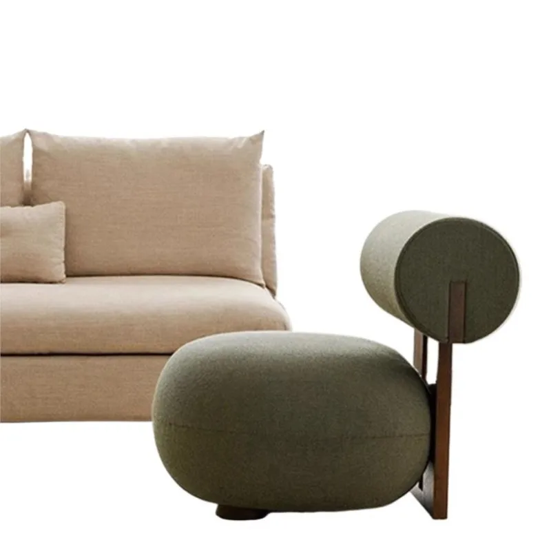 Sofá de madera maciza de estilo nórdico moderno, silla individual de ocio, sala de estar, perezoso, forro polar de cordero, hipopótamo