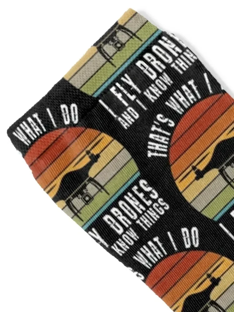 That's What I Do I Fly Drones And I Know Things, Funny Drone Pilot Pun Gift Socks Men's new year Male Socks Women's
