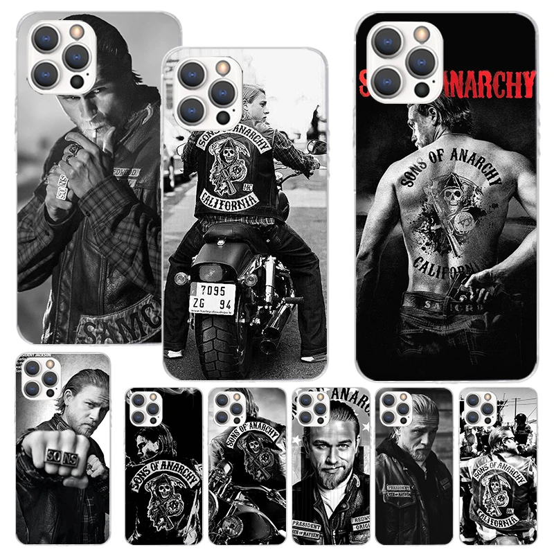 Sons Of Anarchy Black Phone Case For Apple iPhone 16 15 14 13 12 11 Pro Max Mini XS XR X 7 Plus 8 + SE Soft Silicone Print Shell