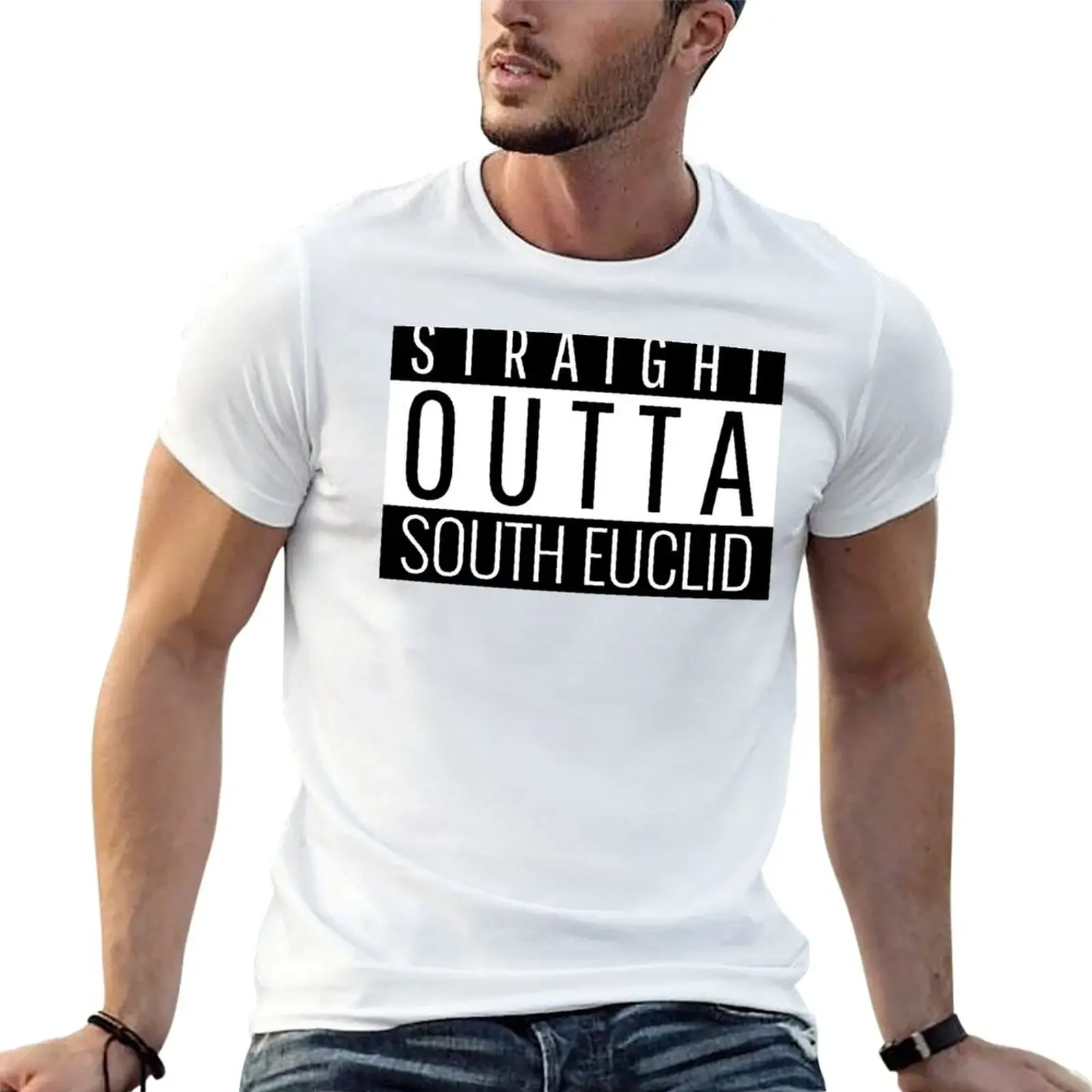 Straight Outta South Euclid Ohio T-Shirt plain korean fashion man t shirt mens clothing