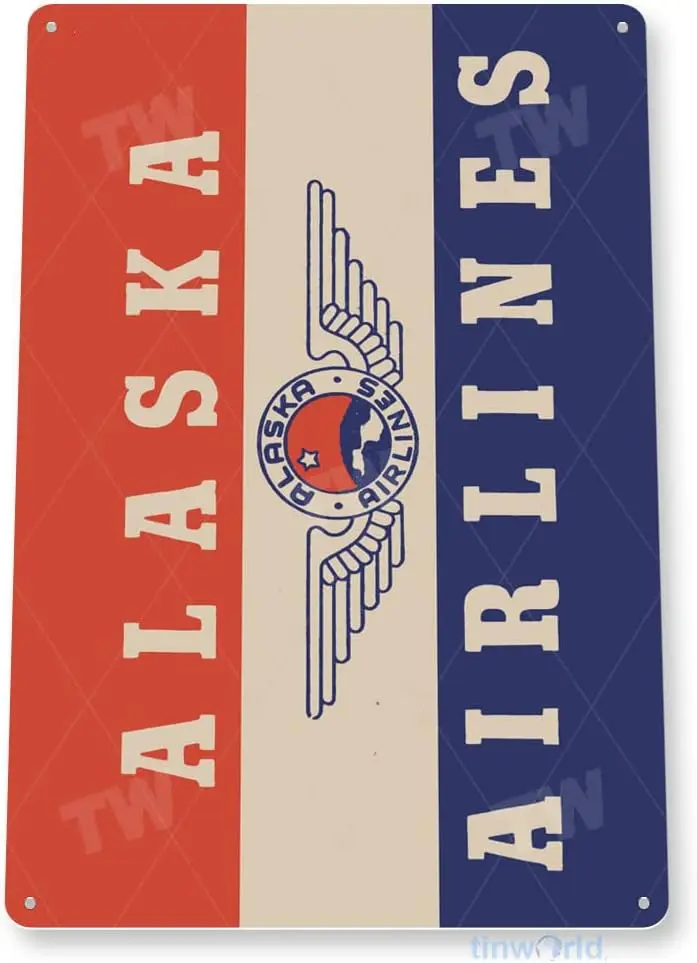 Alaska Airlines AVIATION, TIN SIGNSMETAL ; WALL ARTS