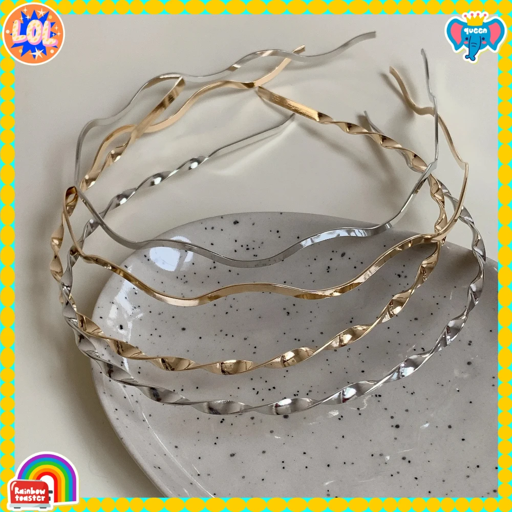 

4pc Fashion Vintage Solid Alloy Gold Silver Hairband Hairpin for Women Girls Elegant Korean Hair Hoops Headband Accessories