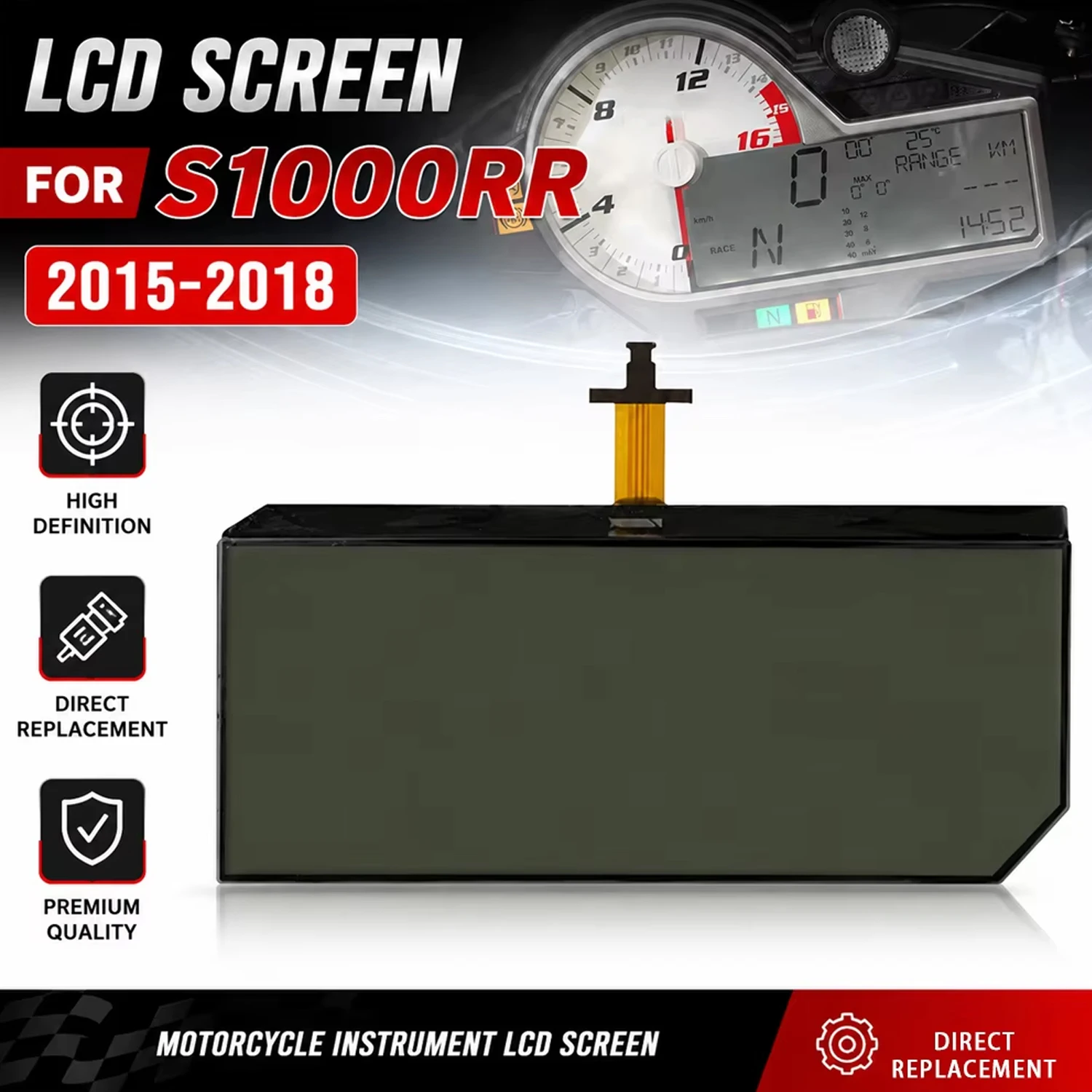 LCD Display HD Ultra Thin Screen for BMW S1000RR Accessories S1000 S 1000 RR 2015 2016 2017 2018 Motorcycle Speedometer