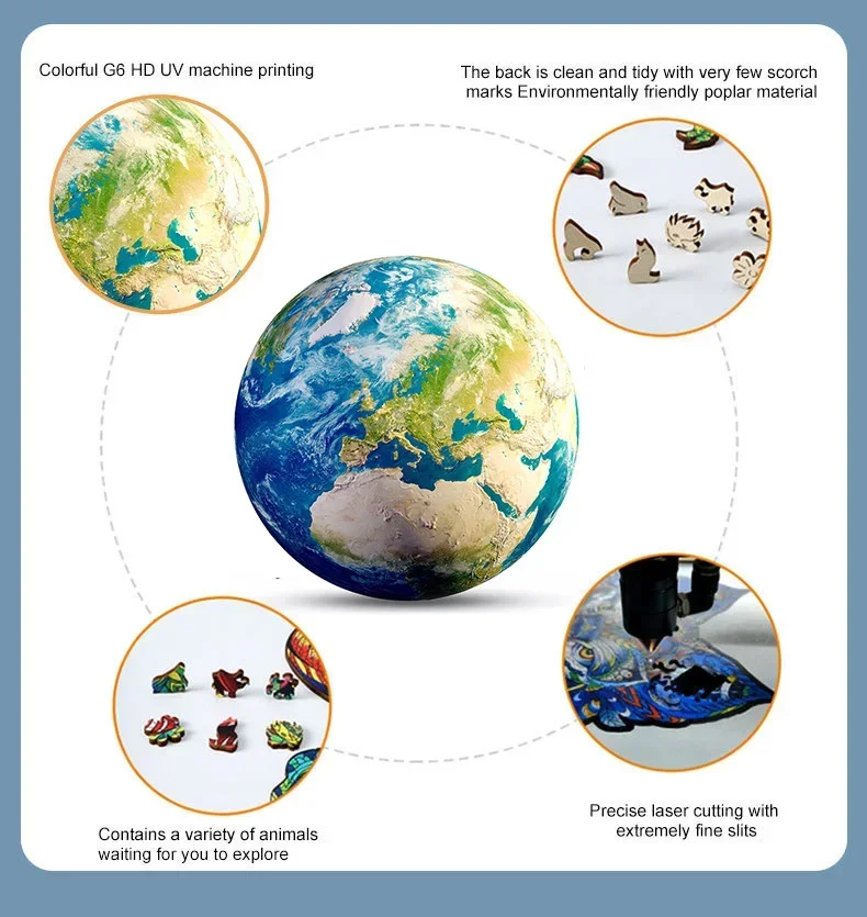 Wooden Animal Puzzles Jigsaw for Adults Decompression Animal Irregular Puzzle Toy Interactive Games Educational Toys for Elders