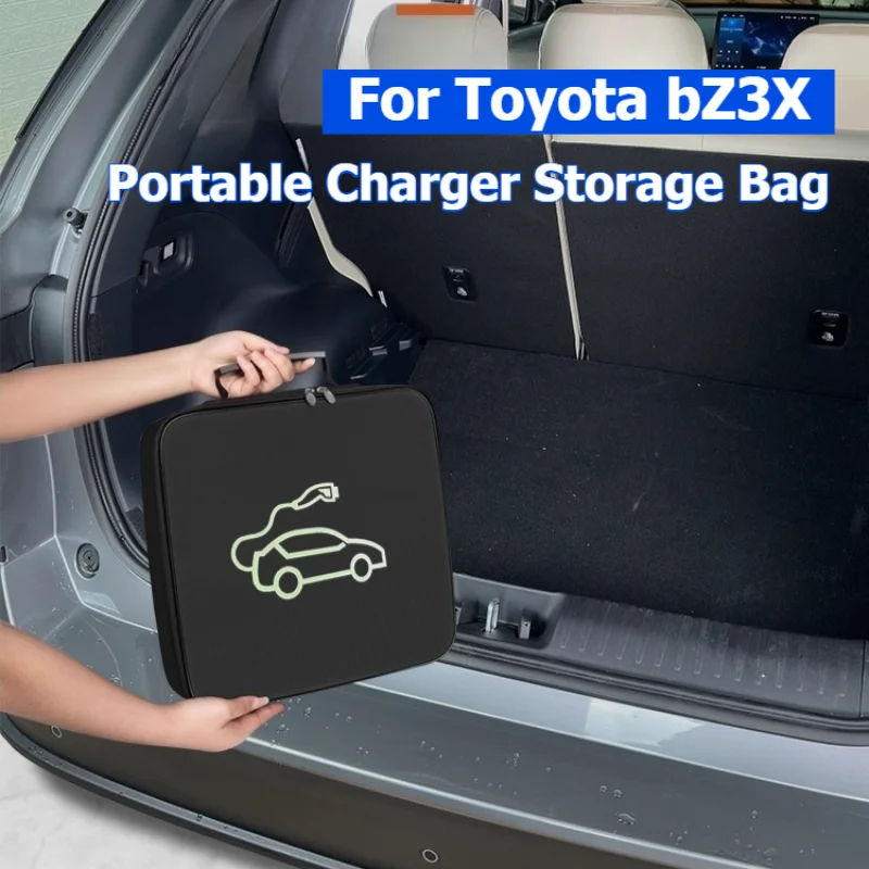 For Toyota bZ3X EV Portable Charger Storage Bag Electric Vehicle Car Charging Cable Storage Carry Bag EV Charger Plugs Organizer