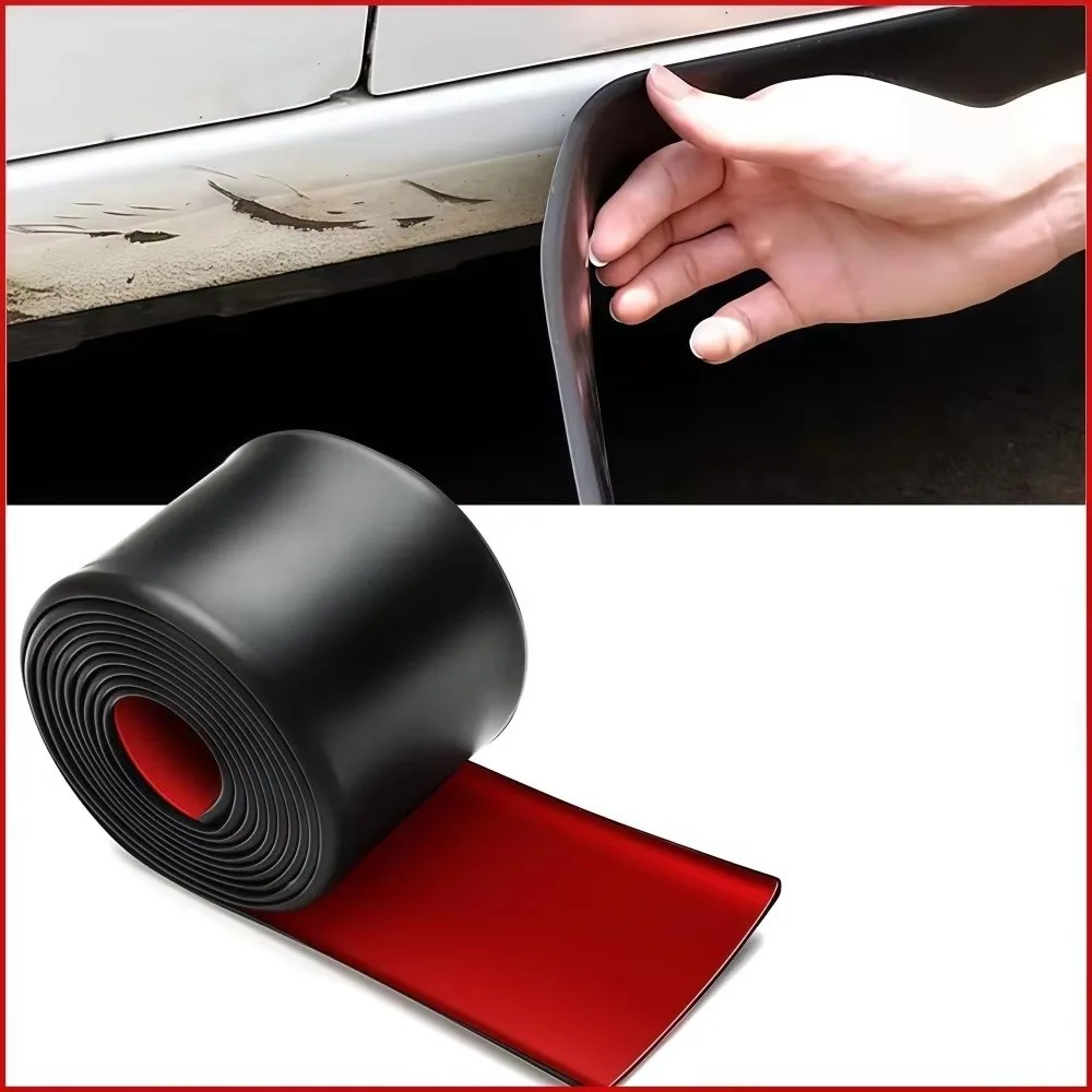 Universal Fit Rubber Side Skirts Scratch-Resistant Multifunctional Anti-Scratch Edge Guards Self-Adhesive Protective Trim