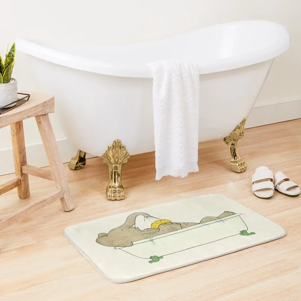 

Babar taking a bath Bath Mat Non-Slip Bathroom Water Absorbent Rugs Living Room Mat