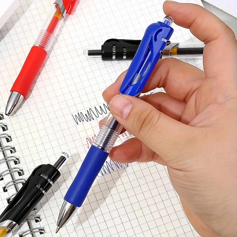 10 قطع من أقلام الجل القابلة للسحب، حبر أسود وأحمر 0.5 مم، كتابة سلسة، أقلام حبر جاف، لوازم مكتبية وأدوات مكتبية للعودة إلى المدرسة #3