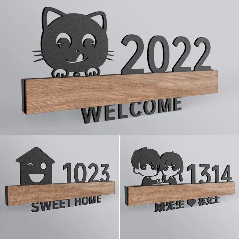 

Three-dimensional Openwork Door Number Plate Home Personality Creative Room Number Plate Room Office Hotel House Number