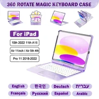 Teclado Mágico Retroiluminado para iPad A16 2025 10ª y 11ª Generación, Funda para iPad Air 11 M3 M2 Air 5 4 Pro 11 2018-2022, Cubierta Tipo Folio